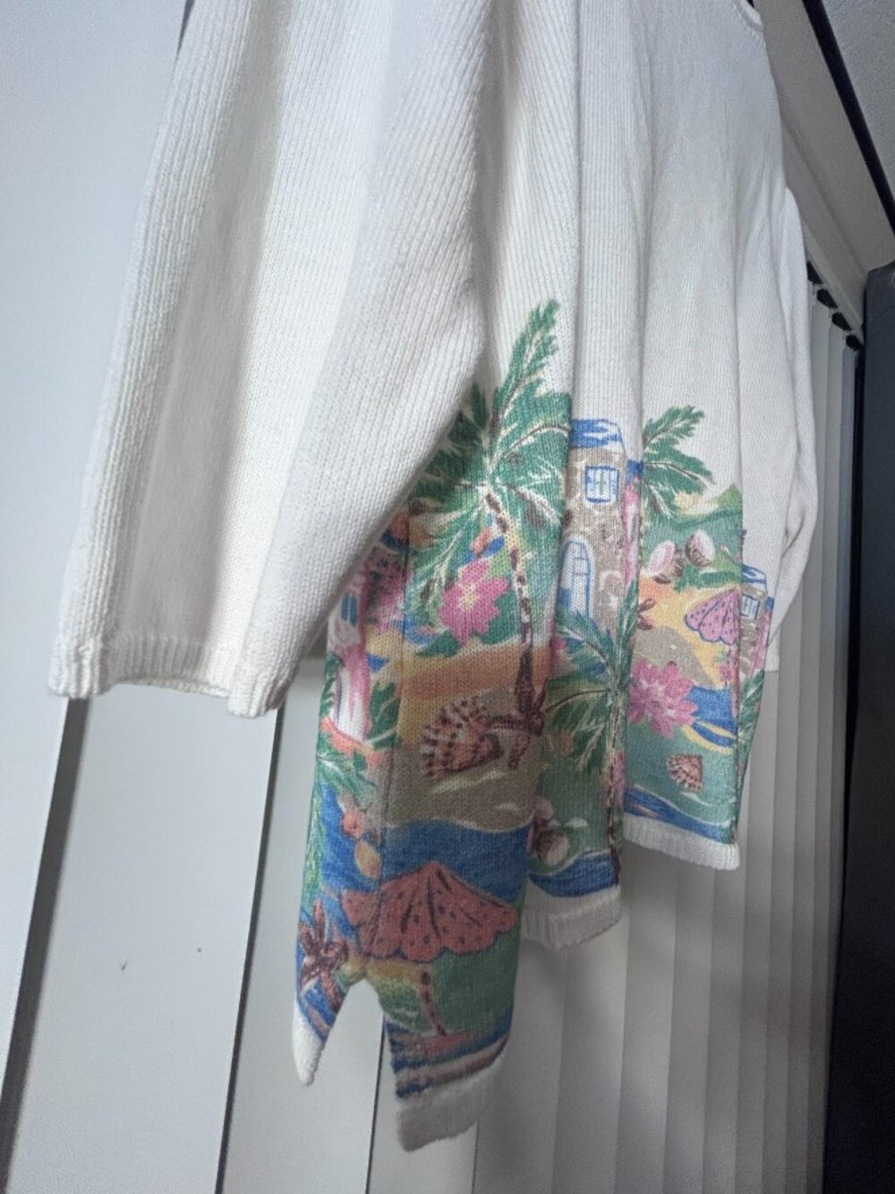 Women's Appleseeds Tropical Border-Print Summer Sweater Size XL Like New - Picture 10 of 10